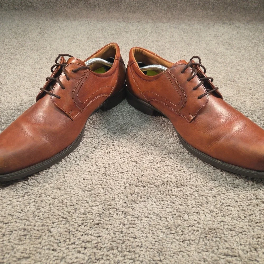 Florsheim Midtown Plain Toe Oxford Derby Mens 13D Cognac Leather 12135-221